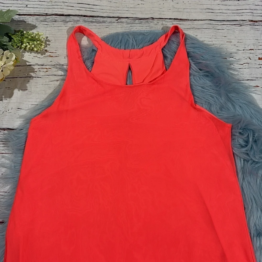 Oiselle Mio Mesh Mini Dress Neon Coral